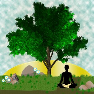 Nature pose relaxation. Free illustration for personal and commercial use.