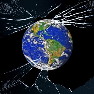 World broken glass develop. Free illustration for personal and commercial use.