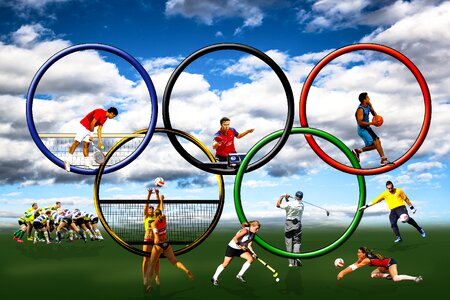 Summer olympics 2016 competition rings. Free illustration for personal and commercial use.