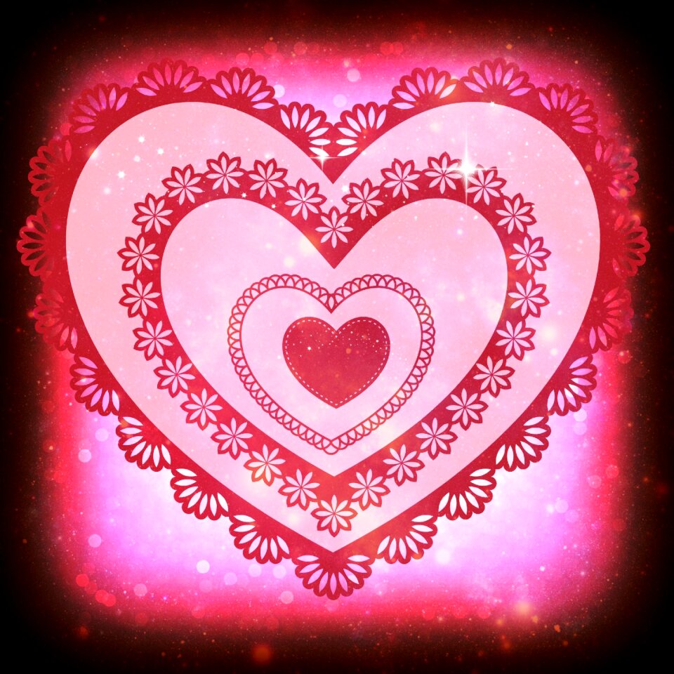 Lace pink heart Free illustrations. Free illustration for personal and commercial use.