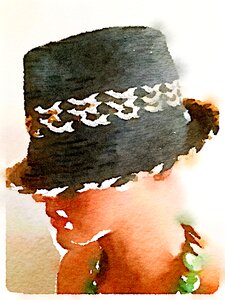 Female hat hand made. Free illustration for personal and commercial use.