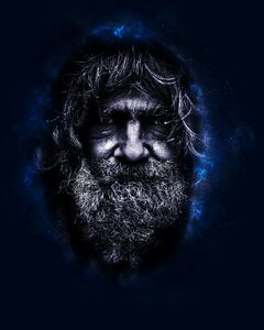 Homeless old male. Free illustration for personal and commercial use.