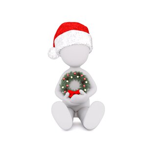 Christmas decoration santa hat full body. Free illustration for personal and commercial use.