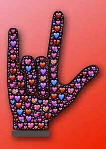 Hand symbol valentine. Free illustration for personal and commercial use.