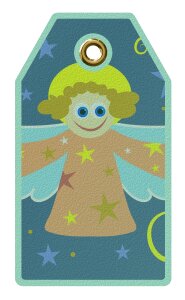 Festive angel cartoon. Free illustration for personal and commercial use.