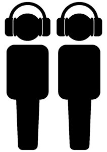 Human silhouettes headphones. Free illustration for personal and commercial use.