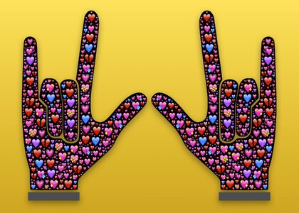 Hands symbol valentine. Free illustration for personal and commercial use.