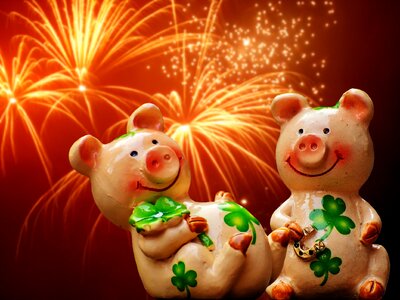 Cute lucky charm sow. Free illustration for personal and commercial use.