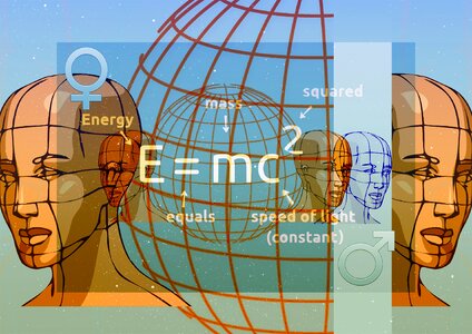 Energy theory of relativity physics. Free illustration for personal and commercial use.