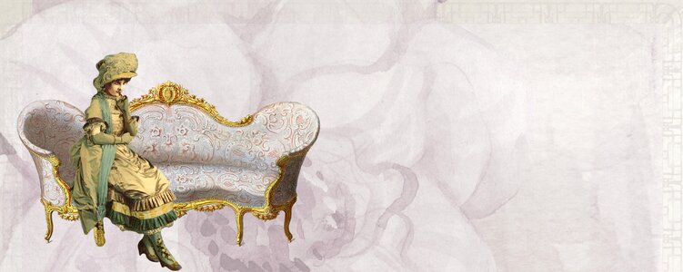 Vintage girl couch. Free illustration for personal and commercial use.