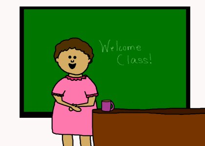Professor teach chalkboard. Free illustration for personal and commercial use.