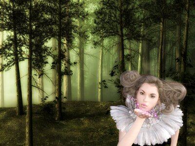 Enchanted forest fantasy woman. Free illustration for personal and commercial use.