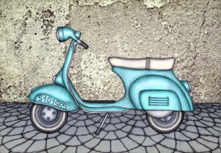 Moto motorcycle scooter. Free illustration for personal and commercial use.