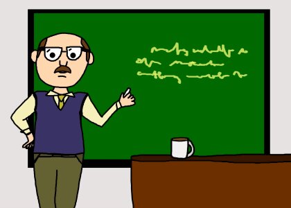Professor chalkboard school. Free illustration for personal and commercial use.