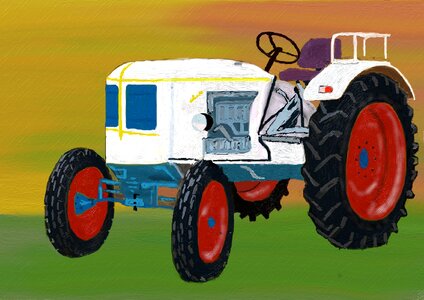 Working machine vehicle tractors. Free illustration for personal and commercial use.
