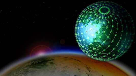 Planet triangulation surveying. Free illustration for personal and commercial use.