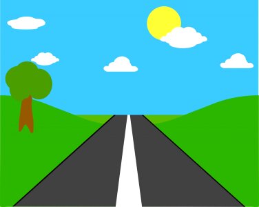 Open tarmac countryside. Free illustration for personal and commercial use.