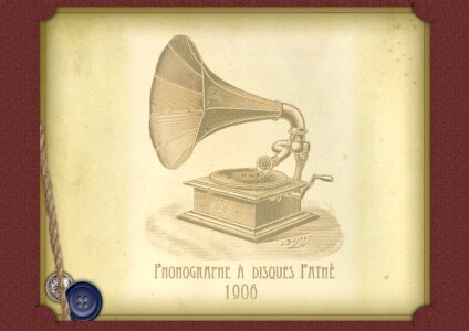 Gramophone old decorative. Free illustration for personal and commercial use.