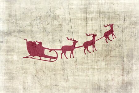 Santa claus reindeer christmas sleigh. Free illustration for personal and commercial use.