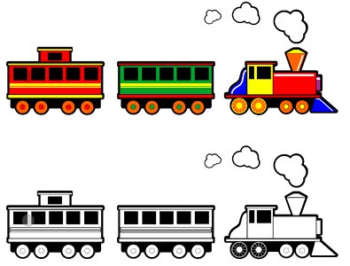 Transportation isolated train. Free illustration for personal and commercial use.