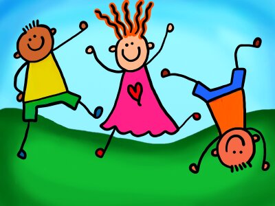 Childhood people happy. Free illustration for personal and commercial use.