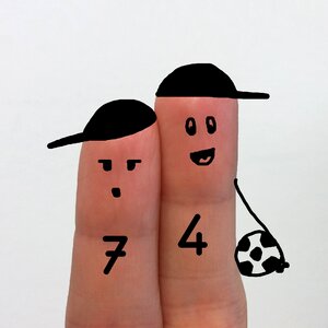 Finger football team. Free illustration for personal and commercial use.