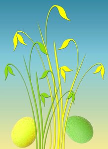 Spring nature easter greeting. Free illustration for personal and commercial use.