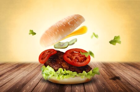 Delicious fast food food. Free illustration for personal and commercial use.