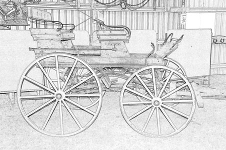 Horse-drawn carriage transportation car. Free illustration for personal and commercial use.