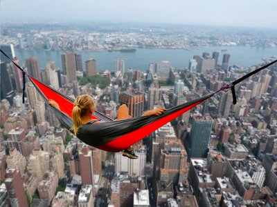 Hammock height relax. Free illustration for personal and commercial use.