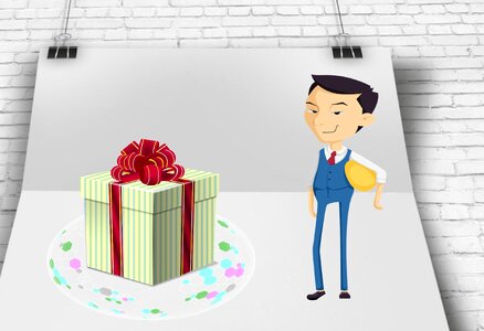 Gift work business man. Free illustration for personal and commercial use.