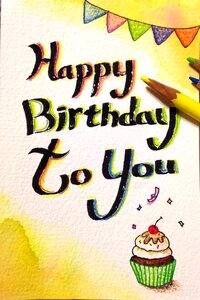 Happy birthday to you colored pencil drawings Free illustrations. Free illustration for personal and commercial use.