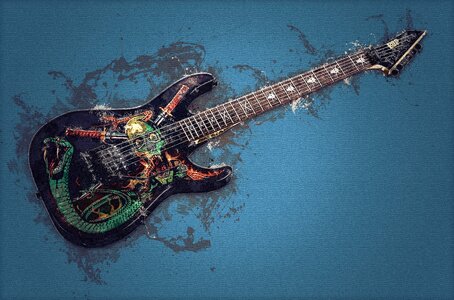 Electro guitar esp musical instrument. Free illustration for personal and commercial use.