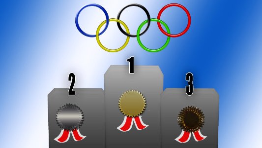 Olympic games award ceremony gold medal. Free illustration for personal and commercial use.