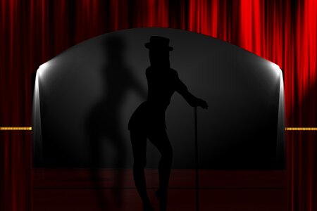 Silhuetten cabaret musical. Free illustration for personal and commercial use.
