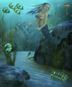 Diving water fantasy. Free illustration for personal and commercial use.