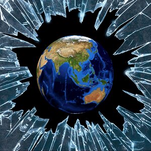 World broken glass develop. Free illustration for personal and commercial use.