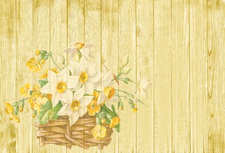 Flowers basket nostalgic. Free illustration for personal and commercial use.