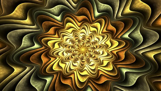Gold abstract fractal art. Free illustration for personal and commercial use.