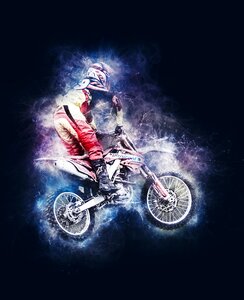 Off-road motorcycle extreme. Free illustration for personal and commercial use.