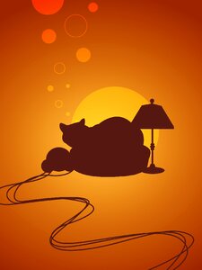 Pet sleep lamp. Free illustration for personal and commercial use.