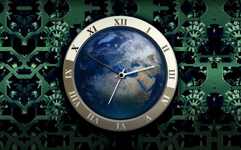 Earth time of time indicating. Free illustration for personal and commercial use.