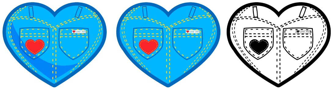 Heart valentine pocket. Free illustration for personal and commercial use.