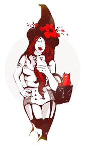 Figure witch selfie. Free illustration for personal and commercial use.