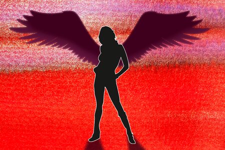 Woman wing red. Free illustration for personal and commercial use.
