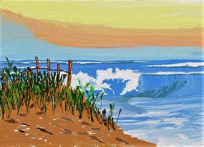 Beach vacations landscape. Free illustration for personal and commercial use.