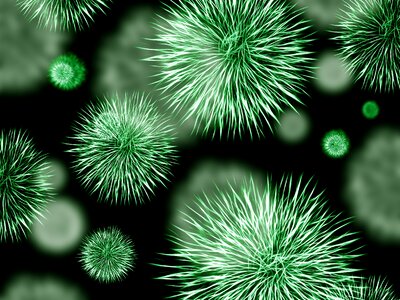 Green germs microbes. Free illustration for personal and commercial use.
