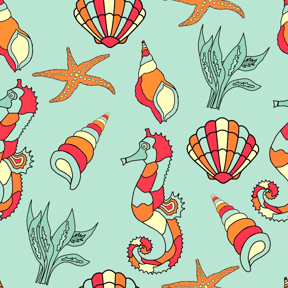 Shell sea shell art. Free illustration for personal and commercial use.