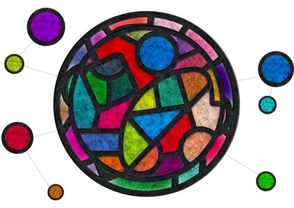 Sacra colorful mosaic. Free illustration for personal and commercial use.