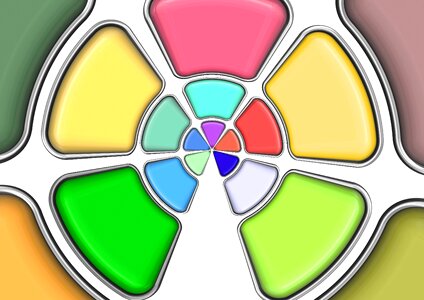 Chromaticity diagram color palette button. Free illustration for personal and commercial use.